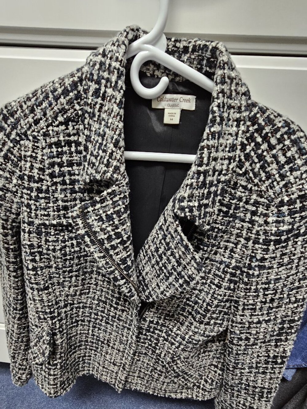 Coldwater Creek Tweed Moto Jacket Size 14